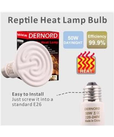 Dernord 50W E27 Heating Lamp - Ceramic Heat Emitter for Reptiles Turtles & Chicks | Outdoor Heating Spotlight - Buy Online on SooperMarket.com
