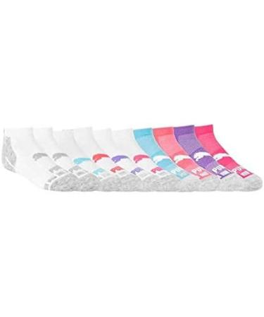 Puma Youth Girls 10-Pair No Show Socks | Cushioned Footbed | Mesh Ventilation | Arch Support | Size 4-9.5 - Buy Online on SooperMarket.com