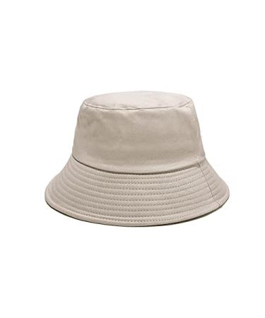 NPJY Bucket Hat for Women Men Cotton Summer Sun Beach Fishing Cap Beige 1