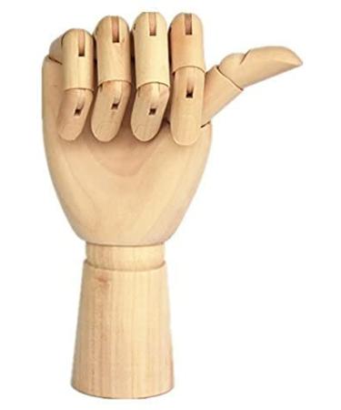 Wood Artist Drawing Manikin Articulated Mannequin with Wooden Flexible Fingers 10" Right Hand (10 inches-Right Hand)