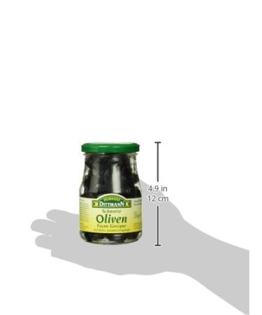 Feinkost Dittmann Black Olives - Greek Style Dry Pickled 6 x 230g | Premium Quality International Shipping - Buy Online on SooperMarket.com