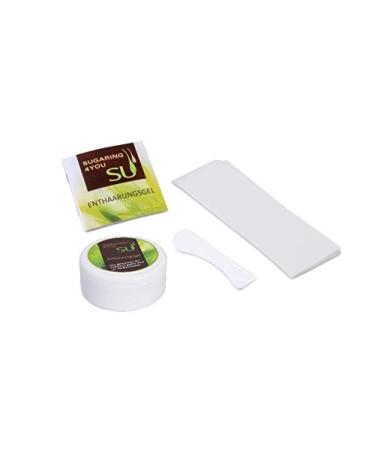 Sugaring Cane Sugar paste Soft 250gr.With 100x fleece strips and 1x plastic spatula for simple hair removal at home set extra soft with 100x fleece strips 1x spatula