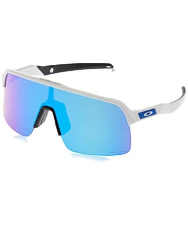 Oakley Men's Oo9463 Sutro Lite Rectangular Sunglasses Matte White/Prizm Sapphire 39 Millimeters