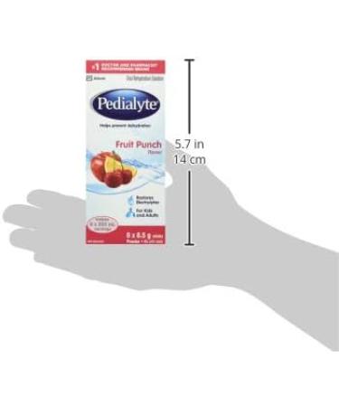 Pedialyte Electrolyte Powder Sticks Oral Rehydration Solution Fruit Punch 8 x 8.5 g Electrolyte Powder Packets Drink Flavored Fruit Punch 8 Count (Pack of 1) - Buy Online on SooperMarket.com