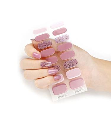 Semi-cured Gel Nail Sticker UV/LED Lamp Required Gel Nail Polish Wrap Fashion Design Gel Nail Art Stickers for Women Winter Autumn 0078