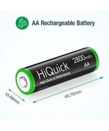 HiQuick AA Rechargeable Batteries 2800mAh - High Capacity 16 Pack | Eco-Friendly & Long-Lasting Performance for International Shipping - Buy Online on SooperMarket.com