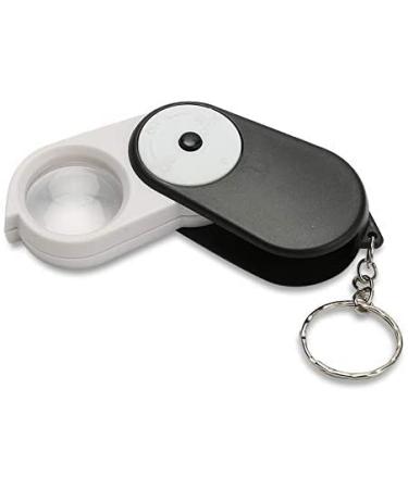 Magnifying Glasses Pocket Magnifier 10X Folding Handheld Magnifying Glass with LED Lighting and Key Ring for Coins Jewelry Antique Inspection