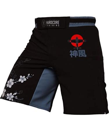 Hardcore Training Fight Shorts Sakura Men's Boxing MMA Combat BJJ Grappling Fitness Muay Thai Kickboxing No Gi Sparring Medium