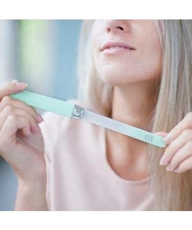 Malva Belle Crystal Glass Nail File - Professional Salon Filing Tool for Natural Nails, Double Sided Tempered Glass, Long Lasting - Pastel Green 2mm - Buy Online on SooperMarket.com