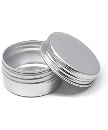 Buy 12-Piece Silver Aluminum Screw Cap Candle Boxes - 30ml Round Containers with Stickers | CREMEDOSE COSMETICS - Buy Online on SooperMarket.com