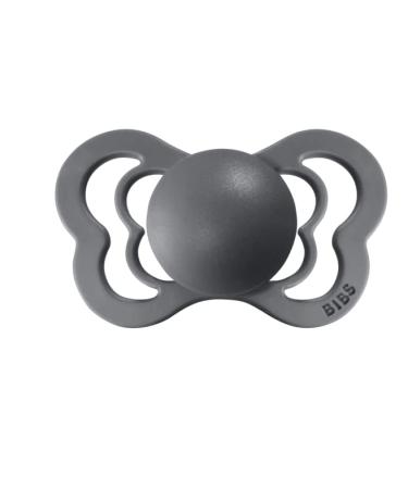BIBS Couture Collection Pacifiers - Set of 2 Iron/Baby Blue | BPA-Free | Made in Denmark | Size 0-6 Months - Buy Online on SooperMarket.com