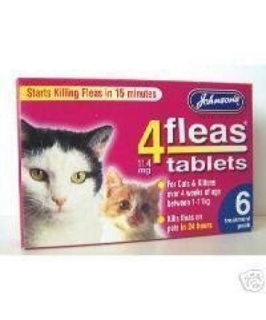 Johnsons Veterinary Products 4Fleas Tablets for Cats and Kittens Pack of 6