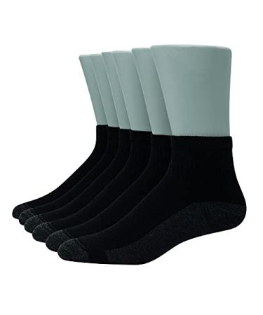 Hanes Men's Ultra Cushion FreshIQ Odor Control with Wicking Ankle Socks, 6-Pair Pack One Size Black