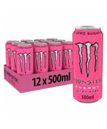 Monster Energy Drinks 12x500ml Fresh New Energy Drinks (Ultra Rosa)