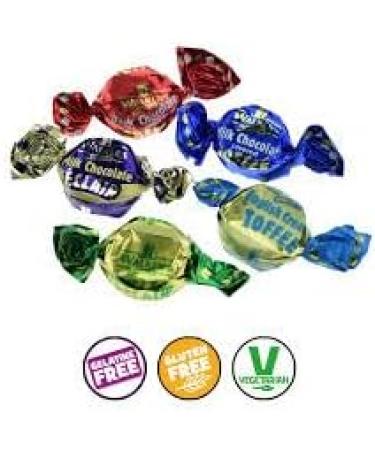 Walkers Toffee Sweets Assorted Flavours and Chocolate Eclairs x 200g Bundle with Silver Window Lid Refillable Tin - Buy Online on SooperMarket.com
