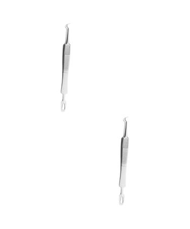 HAPINARY 6 Pcs Clip Pimple Extractor Kit Blackhead Extraction Pimple Remover Stainless Steel Silver