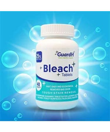 GuardH Bleach Tablets - 40 ct Laundry & Multipurpose Cleaning | Liquid Bleach Alternative for Kitchen, Bathroom, & Toilet - Buy Online on SooperMarket.com