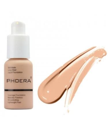 Glamza PHOERA Foundation Concealer Makeup Full Coverage Matte Brighten Long Lasting UK (103 WARM PEACH)