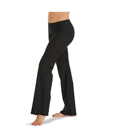 Alexandra Collection Youth Black Tricot Jazz Pants Athletic Flare Bootcut Pant Black 14