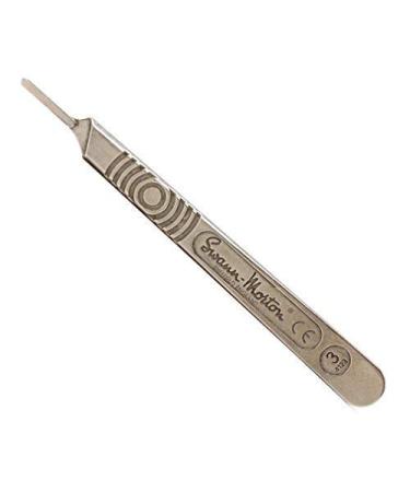 Swann Morton : Scalpel Handle No 3 for blades 10 : 10a : 11 : 12 : 15 : 15a (Original Version) (Original Version) (Solid Stainless Steel)