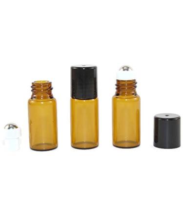 Buy USA 144 Amber Glass 3ml Mini Roll-On Bottles with Stainless Steel Rollers Refillable Aromatherapy Essential Oil Roll-On - Perfect for Travel | eCommerce Store - Buy Online on SooperMarket.com