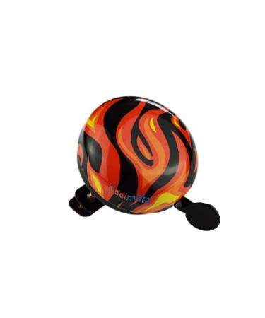 Kiddimoto  Bike Bell for Kids, Bike Bell for Adults, Boys & Girls, Bike Handlebars, MTB, Cruiser, Scooter, Stainless Steel Bike Bell & Bike Accessories - Classic Ring Bicycle Bell - Different Prints Flame