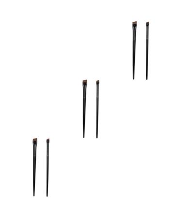Baluue 9 Sets Eyeliner Brush Makeup Brush Multi-function Eyebrow Brush Ear Black Wood