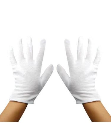 Accessotech 4 Pairs Cotton Gloves White Mens Women Dermatological Moisturising Eczema Cream