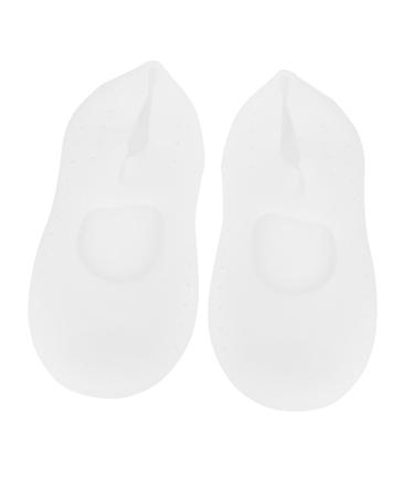 Gadpiparty 1 Pair Silicone Foot Sleeve Breathable Hole and Silicone Socks Waterproof Beach Heel Crack- Proof Sleeve Silicone moisturizing Socks Gel Toe Sock casing White Floor Men and Women White S