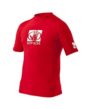 Body Glove Junior Basic Fitted Short Sleeve Rash Guard, Red, Size 14