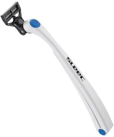 Sleec Razor Body Sport - High-Quality German Razor for Face Legs & Back | Fold-Out Grip | 4x5 Blades | White/Light Blue - Buy Online on SooperMarket.com
