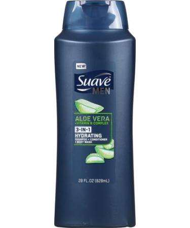 Suave Men 3-in-1 Shampoo Conditioner & Body Wash - Aloe Vera & Vitamin B7 for Hydrated Hair & Skin - 28 oz - International Shipping - Buy Online on SooperMarket.com