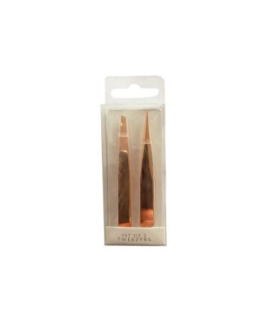 Gem PER3066 Forever Beautiful Rose Gold Tweezers - Set of 2