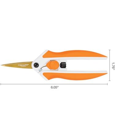 Fiskars Scissors 190520-1001 Titanium Micro-Tip Easy Action Scissors  6 Inch  Orange Orange/White - Buy Online on SooperMarket.com