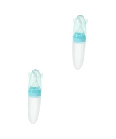 ibasenice 2 pcs Spoon Squeeze Rice Silicone Bottle Feeder Cereal Paste Greenx2pcs 21X5X5cmx2pcs