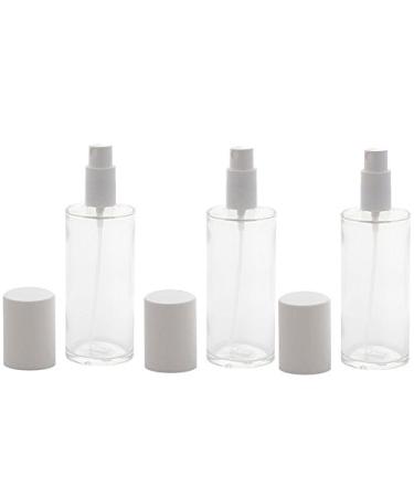 Clear glass bottle with atomizer and cap empty Kosmetex bottle glass bottle 100ml 3 pieces