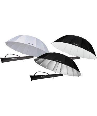 Westcott 7' Parabolic Three Umbrella Kit, Includes 1 White Diffusion, 1 Silver and 1 White/Black