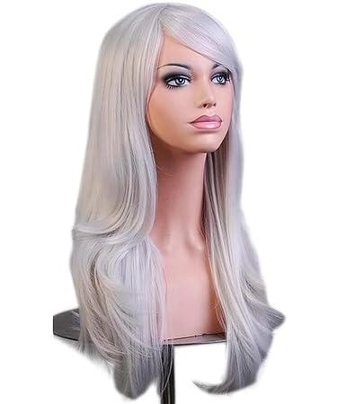 Grey/Silver Wig 20 Long Wavy Hair for Costume Party Cosplay Fancy Dress Fancy Dress Wig Fancy Dress Parties Fancy Dress Accessories Stag Do Hen Do By TRIXES
