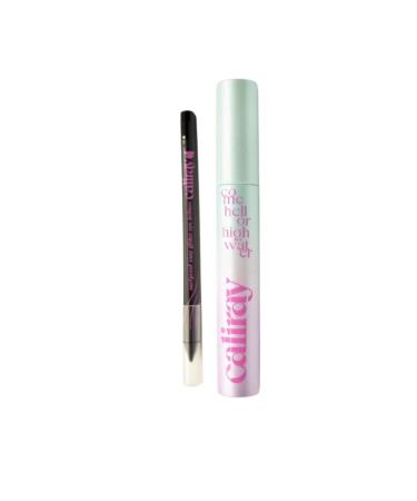 Caliray Party Wave Mascara & Eyeliner Gift Set:: Come Hell or High Water Volumizing Tubing Mascara in Black and Surfproof Easy Glider Eye Definer Waterproof Eyeliner Pencil in Black