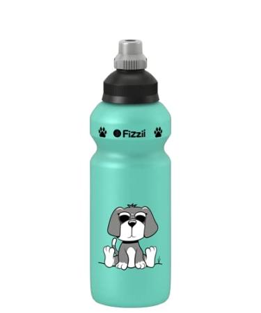 Fizzii children's and leisure drinking bottle 500 ml motif dog color mint (leakage-proof for carbon dioxide pollutant-free dishwasher-safe)