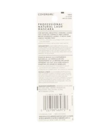 CoverGirl Professional Natural Lash Mascara Clear 100 - 0.34 oz | Long-Lasting, Smudge-Proof Mascara - Buy Online on SooperMarket.com