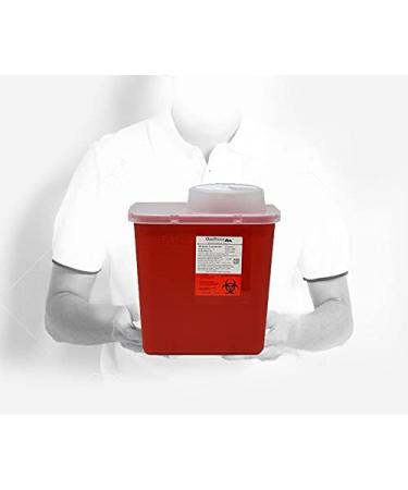 2 Gallon Sharps and Biohazard Waste Disposal Container with Chimney Top Lid - Pack of 2 | Oakridge Products - Buy Online on SooperMarket.com