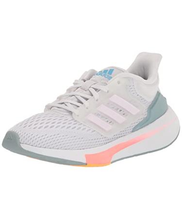 adidas Women's Eq21 Running Shoe 7 Dash Grey/Almost Pink/Acid Red