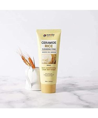 eyeNlip Rice Cleansing Foam 100ml - Hydrating Face Cleanser with Rice Bran & Ceramides for Daily Use - Buy Online on SooperMarket.com