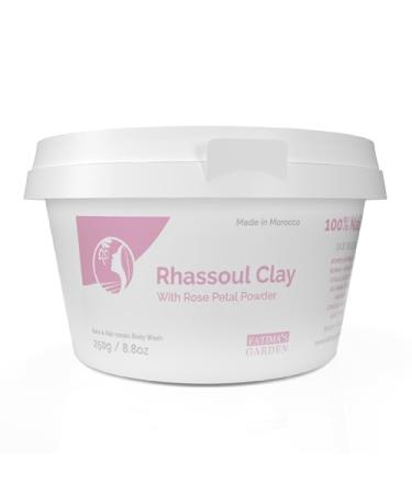 Fatima's Garden Ghassoul Powder with Rose Petals - Rhassoul Face and Hair Mask - 8.8oz/250g Rose Petals 250.00 g (Pack of 1)