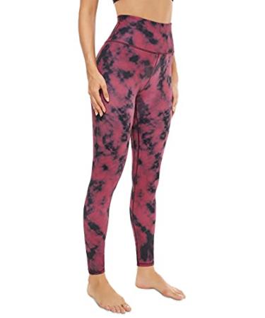 VOEONS Yoga Pants for Women High Waisted Tummy Control Spandex Exercise Athletic Leggings with Pockets Redicedye 121 Large