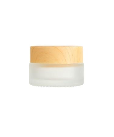 Dajidafu Glass Woman Face Cream Dispenser Replacement Wood Grain Lid Anti-corrosive Makeup Cosmetic Travelling Empty Container 15g