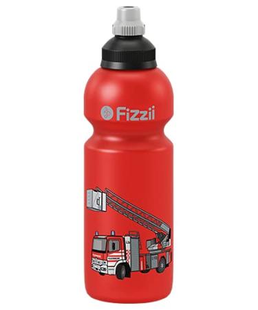 Fizzii children's and leisure drinking bottle 600 ml (leak-proof with carbonic acid pollutant-free dishwasher-safe motif: fire brigade)