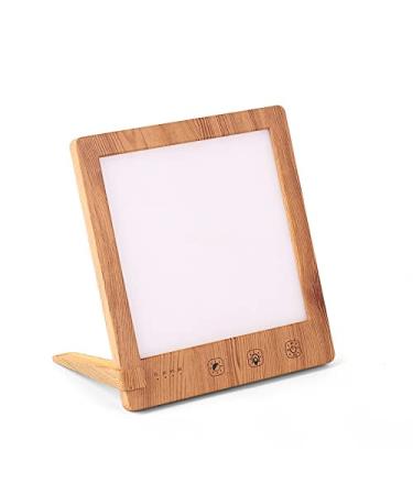 LED Light Therapy Lamp - Adjustable Brightness Portable UV Free Colour Temperature Touch Brightness Control Timer (Wood Grain)