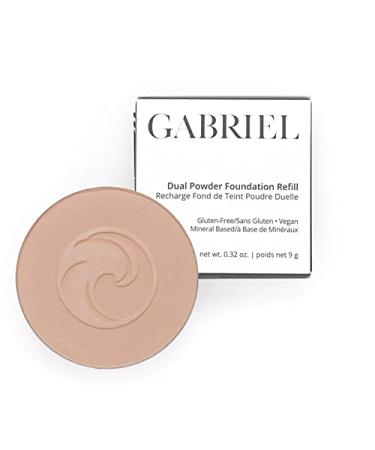 Gabriel Cosmetics Dual Powder Foundation Natural Paraben Free Vegan Gluten-free Cruelty-free Non GMO Pressed mineral powder enhanced with Sea Fennel (Light Beige REFILL)